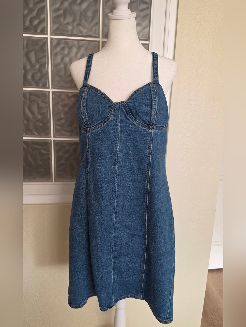 Steve Madden Blue Denim Bustier Dress